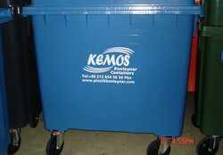 KEMOS - 770 litre plastik çöp konteyneri çöp kutusu